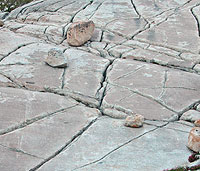 Granite Slab With Linear Cracks