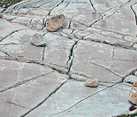 Granite Slab With Linear Cracks