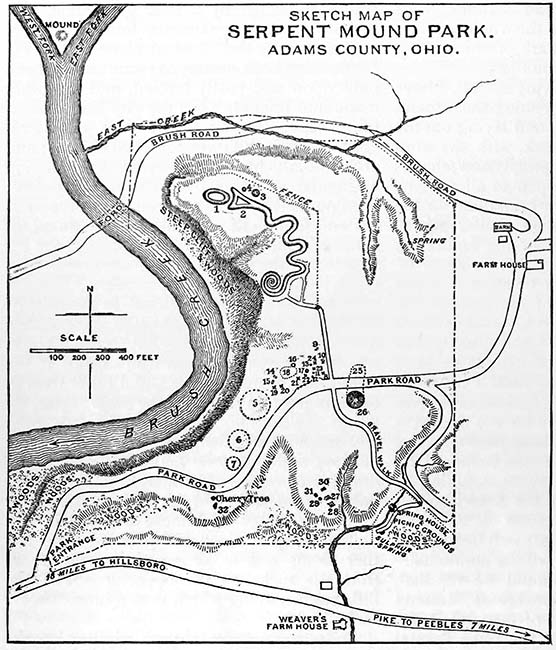 Sketch Map of Serpent Mound Park